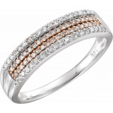 14K White & 14K Rose Gold Plated 1/4 CTW Diamond Ring photo