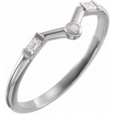 14K White Opal & .08 CTW Diamond V Ring photo