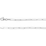 14K White 2.6 mm Elongated Link Chain 7 Bracelet photo