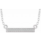 14K White .05 CTW Diamond Bar 16-18 Necklace photo