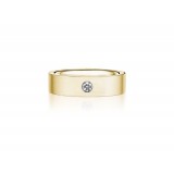 Henri Daussi 6mm Men's Wedding Band MBBR1 14k Gold Yellow 0.10 Ctw photo