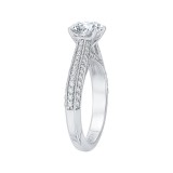 Shah Luxury 14K White Gold Round Diamond Cathedral Style Engagement Ring (Semi-Mount) photo 3