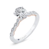 Shah Luxury 14K Two-Tone Gold Diamond Engagement Ring (Semi-Mount) photo 2