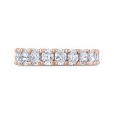 Shah Luxury 14K Rose Gold Oval Diamond Half-Eternity Wedding Band photo