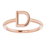 14K Rose Initial D Ring photo 3