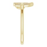 14K Yellow Heart Cross Ring photo 4