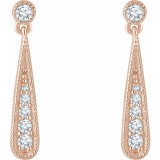 14K Rose 1/6 CTW Diamond Teardrop Earrings photo 2
