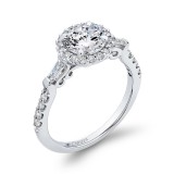 Shah Luxury 14K White Gold Round Diamond Halo Engagement Ring (Semi-Mount) photo 2