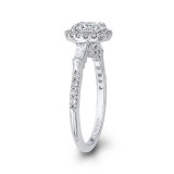 Shah Luxury 14K White Gold Round Diamond Halo Engagement Ring (Semi-Mount) photo 3