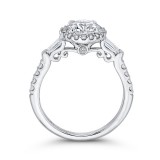 Shah Luxury 14K White Gold Round Diamond Halo Engagement Ring (Semi-Mount) photo 4