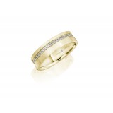 Henri Daussi 6mm Men's Wedding Band MB135 14k Gold Yellow 0.60 Ctw. photo 2