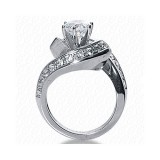 14k White Gold Diamond Semi-Mount Fancy Engagement Ring photo 2