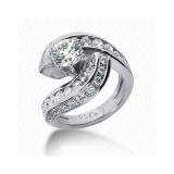 14k White Gold Diamond Semi-Mount Fancy Engagement Ring photo