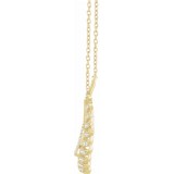 14K Yellow 3/8 CTW Diamond Leaf 16-18 Necklace photo 2
