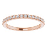 14K Rose 1/4 CTW Diamond French-Set Anniversary Band photo 3