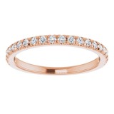 14K Rose 1/4 CTW Diamond French-Set Anniversary Band photo 3