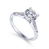 Gabriel & Co. 14k White Gold Victorian Straight Engagement Ring photo 3