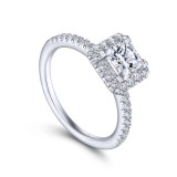 Gabriel & Co. 14k White Gold Contemporary Halo Engagement Ring photo 3