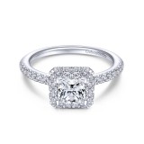 Gabriel & Co. 14k White Gold Contemporary Halo Engagement Ring photo