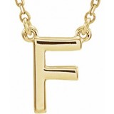 14K Yellow Block Initial F 16 Necklace photo