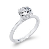 Shah Luxury 14K White Gold Round Diamond Engagement Ring (Semi-Mount) photo 2