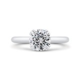 Shah Luxury 14K White Gold Round Diamond Engagement Ring (Semi-Mount) photo