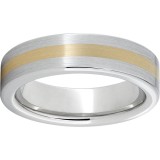 Serinium Pipe Cut Band with a 2mm 14K Yellow Gold Inlay and Satin Finish photo