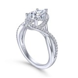 Gabriel & Co. 14k White Gold Contemporary Twisted Engagement Ring photo 3