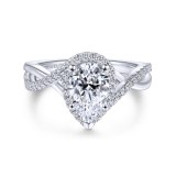 Gabriel & Co. 14k White Gold Contemporary Twisted Engagement Ring photo