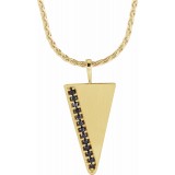14K Yellow 1/5 CTW Black Diamond Triangle 24 Necklace photo