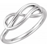 14K White Double Infinity-Inspired Ring photo
