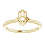 14K Yellow Hamsa Stackable Ring photo 3