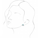 14K White Turquoise & 1/8 CTW Diamond Earrings photo 3