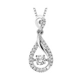 Gems One 10KT White Gold & Diamond Rhythm Of Love Neckwear Pendant  - 1/6 ctw photo