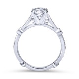 Gabriel & Co. 14k White Gold Victorian Straight Engagement Ring photo 2