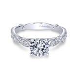 Gabriel & Co. 14k White Gold Victorian Straight Engagement Ring photo