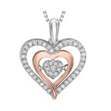 Gems One 10KT Pink Gold & Diamond Rhythm Of Love Neckwear Pendant  - 1/5 ctw photo