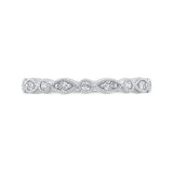 Shah Luxury 14K White Gold Round Half Run Diamond Wedding Band photo