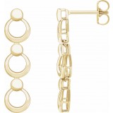 14K Yellow Geometric Dangle Earrings photo