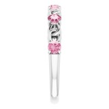 14K White Pink Tourmaline Stackable Link Ring photo 4