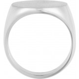 14K White 18 mm Round Signet Ring photo 2