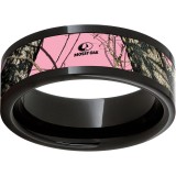 Black Diamond Ceramic Pipe Cut Band with Mossy Oak Pink Break-Up Inlay photo