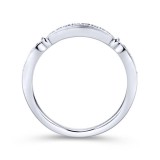 Gabriel & Co. 14k White Gold Victorian Diamond Wedding Band photo 2