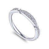 Gabriel & Co. 14k White Gold Victorian Diamond Wedding Band photo 3