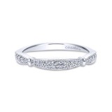 Gabriel & Co. 14k White Gold Victorian Diamond Wedding Band photo