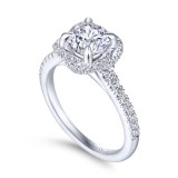 Gabriel & Co. 14k White Gold Contemporary Halo Engagement Ring photo 3