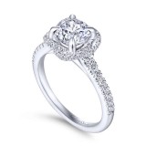 Gabriel & Co. 14k White Gold Contemporary Halo Engagement Ring photo 3