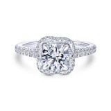 Gabriel & Co. 14k White Gold Contemporary Halo Engagement Ring photo