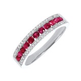 Gems One 14Kt White Gold Diamond (1/8Ctw) & Ruby (1/2 Ctw) Ring photo