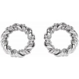 14K White 9.4 mm Circle Rope Earrings photo 2